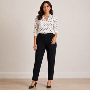 Antonio Marras Black Dress Pants Sz S Elastic Waist Pull On Tapered Office Wear